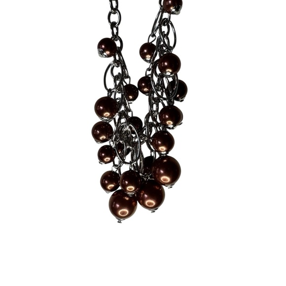 Paparazzi Metallic Brown and Silver Beaded Necklace - Picture 3 of 4